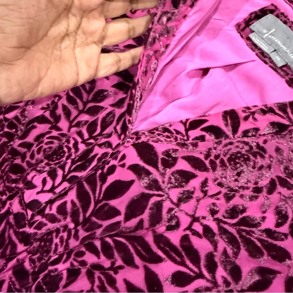 Anthropologie Somerset Mini Dress Velvet Purple Boho Party Vacation Women’s XS - Picture 15 of 16